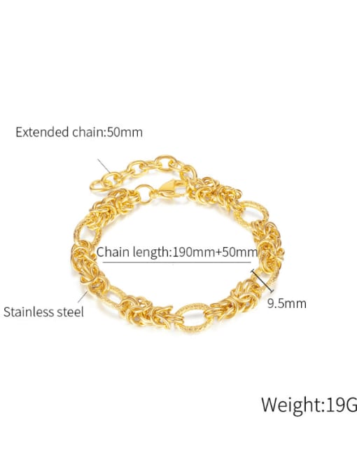 [1285] steel bracelet gold Stainless steel Irregular Minimalist Link Bracelet